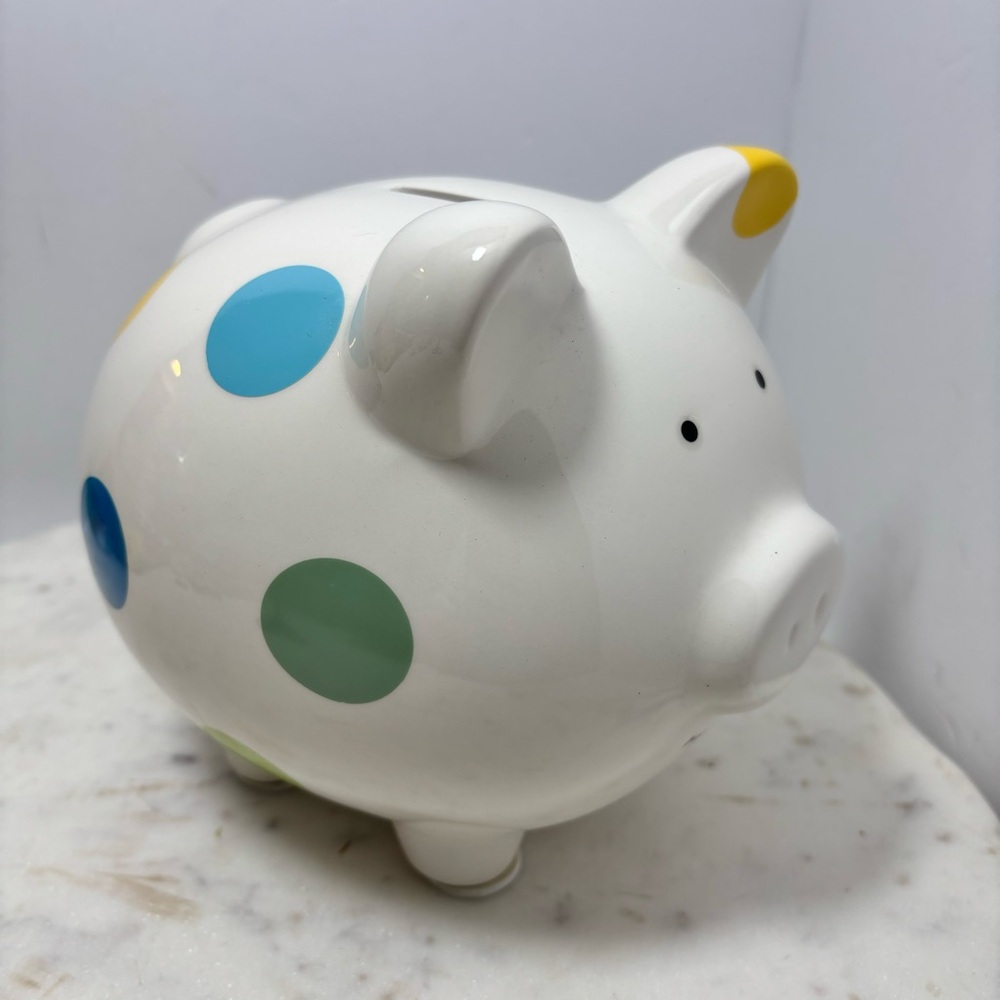 Tiny Ideas Ceramic Piggy Bank for Kids -‎ Great Money Learning